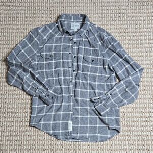 Lucky Brand Button Up Shirt Saturday Stretch Medium Long Sleeve Plaid Shirt Top